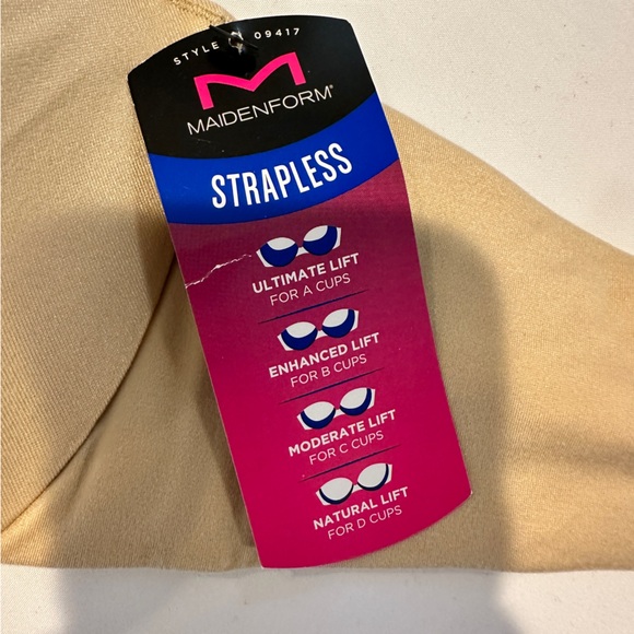 NET Maidenform Strapless Bra in Tan Nude  Optional Straps 38D - Picture 2 of 7